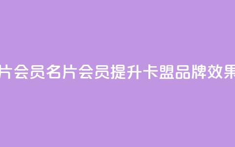 卡盟QQ名片会员(QQ名片会员，提升卡盟品牌效果)  第1张