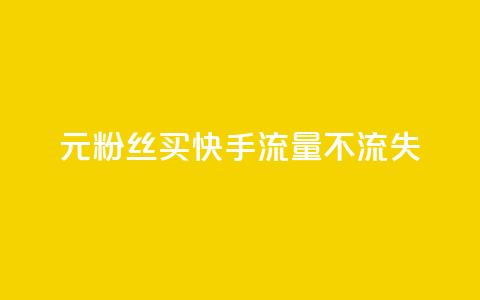 1元3000粉丝买快手流量不流失  第1张 1元3000粉丝买快手流量不流失  第1张