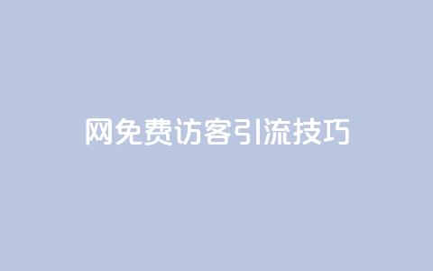 QQ网免费访客引流技巧  第1张 QQ网免费访客引流技巧  第1张