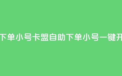 卡盟自助下单dy小号 - 卡盟自助下单，dy小号一键开通!  第1张