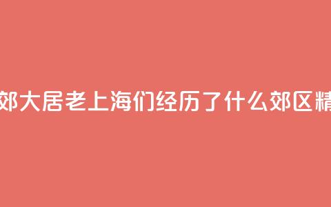 生活在市郊大居，“老上海”们经历了什么？_郊区精细化治理③  第1张