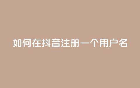 如何在抖音注册一个用户名 第1张 如何在抖音注册一个用户名 第1张