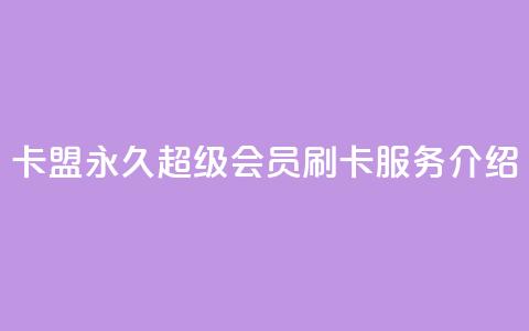 qq卡盟永久超级会员刷卡服务介绍  第1张