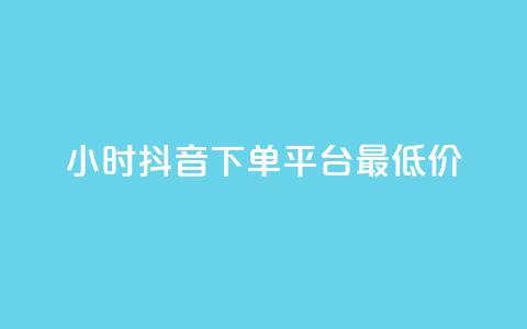 24小时抖音下单平台最低价 - 24小时抖音快速下单，平台最优惠价格!  第1张