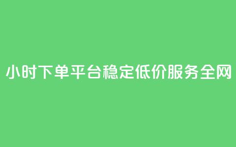 24小时下单平台：稳定低价服务全网  第1张