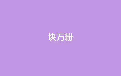 1块1万粉 - 每块仅需一万元即可吸引一万粉丝!  第1张 1块1万粉 - 每块仅需一万元即可吸引一万粉丝!  第1张