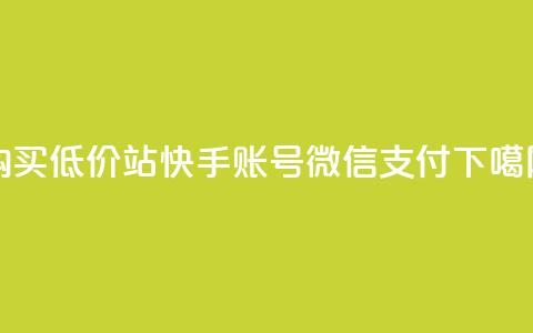 购买低价100站快手账号微信支付  第1张 购买低价100站快手账号微信支付  第1张