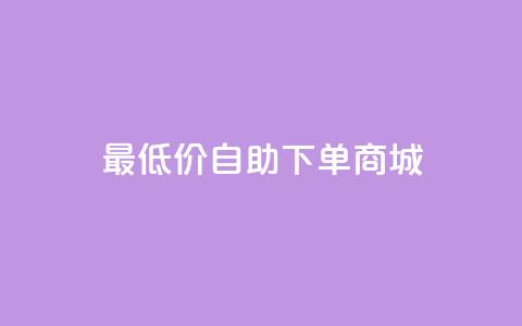 最低价自助下单商城  第1张 最低价自助下单商城  第1张
