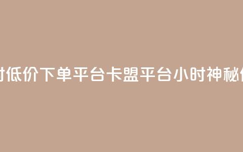 卡盟24小时低价下单平台(卡盟平台24小时神秘低价下单)  第1张 卡盟24小时低价下单平台(卡盟平台24小时神秘低价下单)  第1张