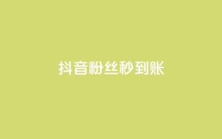 抖音粉丝秒到账 - 抖音迅速到账粉丝攀升!