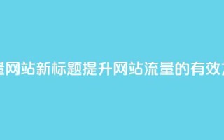 空间访客量网站 - 新标题:提升网站流量的有效方法!
