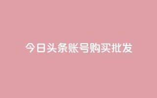今日头条账号购买批发 - 今日头条账号批发购买,如何操作?!