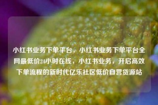 小红书业务下单平台,小红书业务下单平台全网最低价24小时在线,小红书业务,开启高效下单流程的新时代亿乐社区低价自营货源站