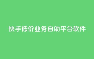 快手低价业务自助平台软件 - 快手推出低价自助平台软件助力业务发展!