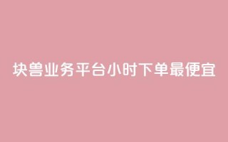 块兽业务平台24小时下单最便宜 - 块兽业务平台全天候最低价下单服务!