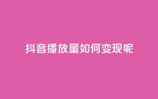 抖音播放量如何变现呢 - 抖音播放量如何实现盈利秘诀分享!