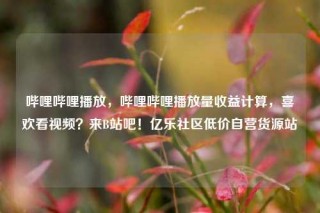 哔哩哔哩播放,哔哩哔哩播放量收益计算,喜欢看视频?来B站吧!亿乐社区低价自营货源站