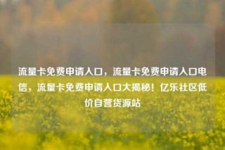 流量卡免费申请入口,流量卡免费申请入口电信,流量卡免费申请入口大揭秘!亿乐社区低价自营货源站