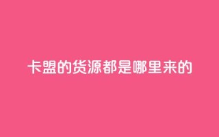 卡盟的货源都是哪里来的 - 卡盟货源获取渠道揭秘!