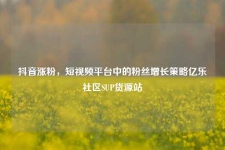 抖音涨粉，短视频平台中的粉丝增长策略亿乐社区SUP货源站