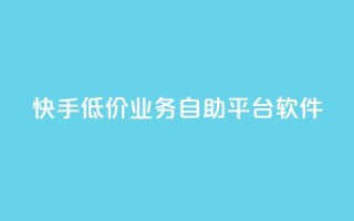 快手低价业务自助平台软件 - 快手推出低价自助平台软件助力业务发展！