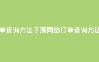 子潇网络下单的订单查询方法 - 子潇网络订单查询方法,轻松又快速~