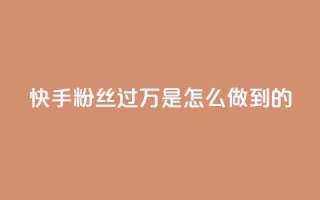 快手粉丝过万是怎么做到的 - 如何让快手粉丝突破万人大关！