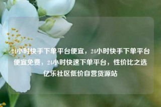 24小时快手下单平台便宜,24小时快手下单平台便宜免费,24小时快速下单平台,性价比之选亿乐社区低价自营货源站