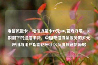 电信流量卡,电信流量卡19元200g官方办理,5G浪潮下的通信革新,中国电信流量服务的多元应用与用户指南亿乐社区低价自营货源站