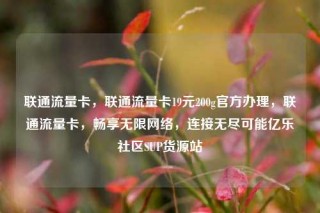 联通流量卡,联通流量卡19元200g官方办理,联通流量卡,畅享无限网络,连接无尽可能亿乐社区SUP货源站