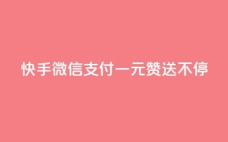 快手微信支付：一元赞送不停