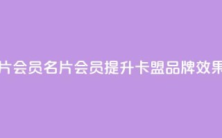 卡盟QQ名片会员(QQ名片会员，提升卡盟品牌效果)