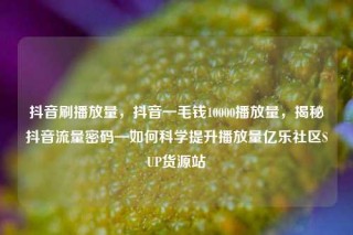 抖音刷播放量，抖音一毛钱10000播放量，揭秘抖音流量密码—如何科学提升播放量亿乐社区SUP货源站