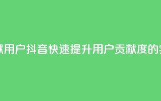 抖音如何刷1000贡献用户 - 抖音快速提升用户贡献度的实用技巧!