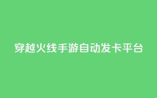 穿越火线手游自动发卡平台 - 穿越火线手游发卡平台自动发卡服务优势!