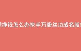 快手1万粉丝后想挣钱怎么办(快手1万粉丝功成名就，如何赚钱)