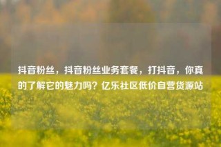 抖音粉丝,抖音粉丝业务套餐,打抖音,你真的了解它的魅力吗?亿乐社区低价自营货源站