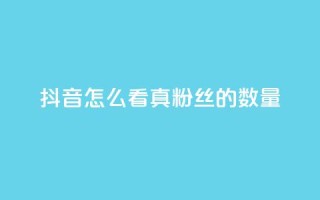 抖音怎么看真粉丝的数量 - 如何在抖音上查看真实粉丝数量!