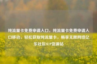 纯流量卡免费申请入口,纯流量卡免费申请入口移动,轻松获取纯流量卡,畅享无限网络亿乐社区SUP货源站