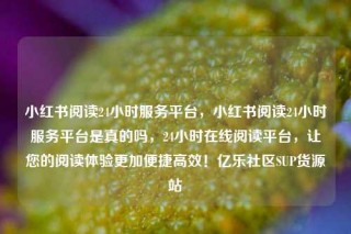 小红书阅读24小时服务平台,小红书阅读24小时服务平台是真的吗,24小时在线阅读平台,让您的阅读体验更加便捷高效!亿乐社区SUP货源站