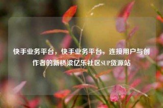 快手业务平台,快手业务平台,连接用户与创作者的新桥梁亿乐社区SUP货源站