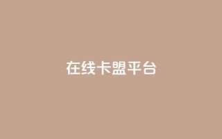 在线卡盟平台 - 最好的在线卡盟平台,提供优质卡盟服务~