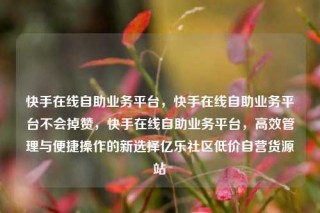 快手在线自助业务平台,快手在线自助业务平台不会掉赞,快手在线自助业务平台,高效管理与便捷操作的新选择亿乐社区低价自营货源站