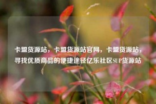 卡盟货源站,卡盟货源站官网,卡盟货源站,寻找优质商品的便捷途径亿乐社区SUP货源站