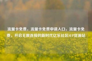 流量卡免费,流量卡免费申请入口,流量卡免费,开启无限连接的新时代亿乐社区SUP货源站
