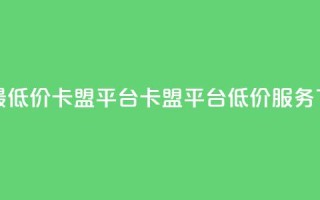 全网最低价卡盟平台(卡盟平台低价服务)