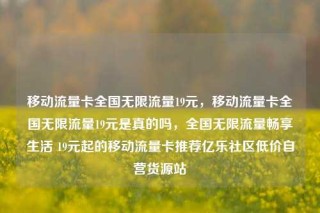 移动流量卡全国无限流量19元,移动流量卡全国无限流量19元是真的吗,全国无限流量畅享生活 19元起的移动流量卡推荐亿乐社区低价自营货源站