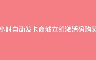 24小时自动发卡商城,立即激活码购买