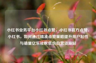 小红书业务平台小红书点赞,小红书官方点赞,小红书,如何通过精准点赞策略提升用户粘性与销量亿乐社区低价自营货源站