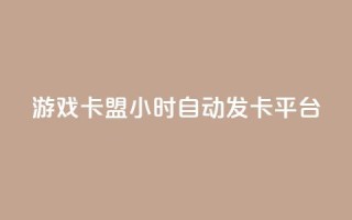 游戏卡盟24小时自动发卡平台 - 24小时自动发卡,畅享游戏乐趣。